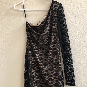 Black lace cocktail dress